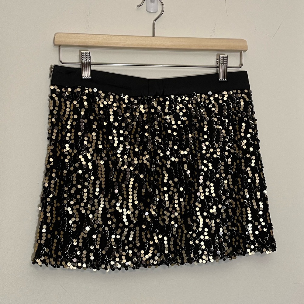 Mesh Sequin Mini Skirt